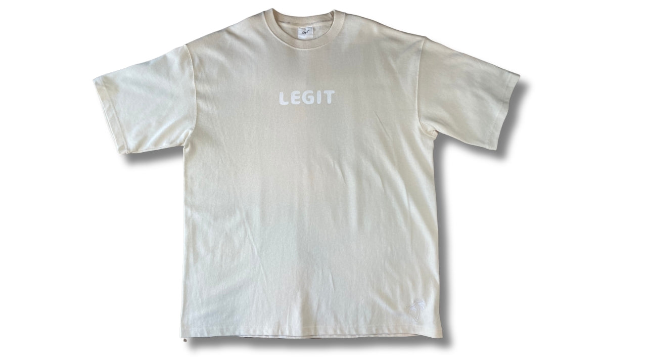 LEGIT LOGO DROP T-SHIRT BEIGE